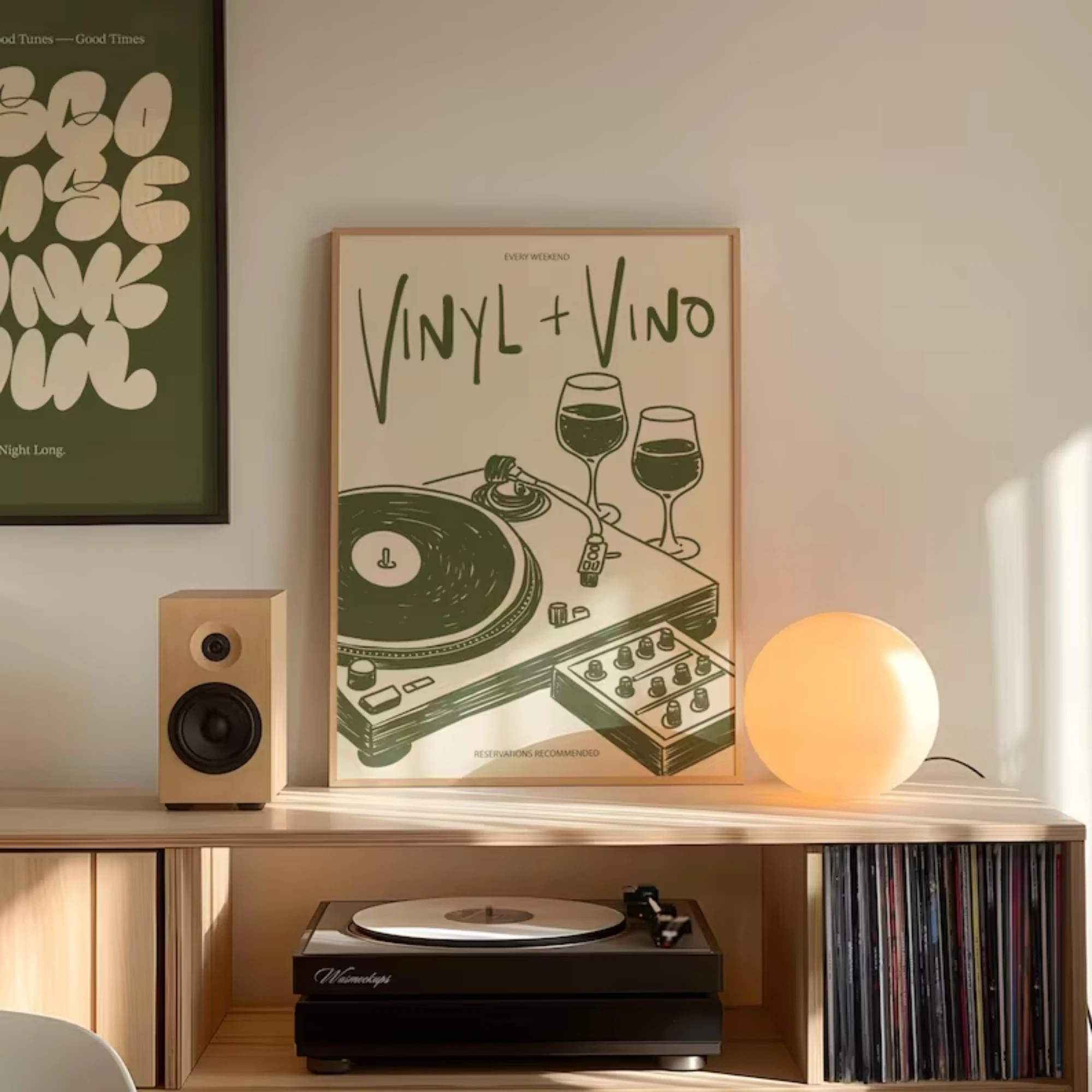 Vintage Music-Inspired Wine Record Wall Art Canvas