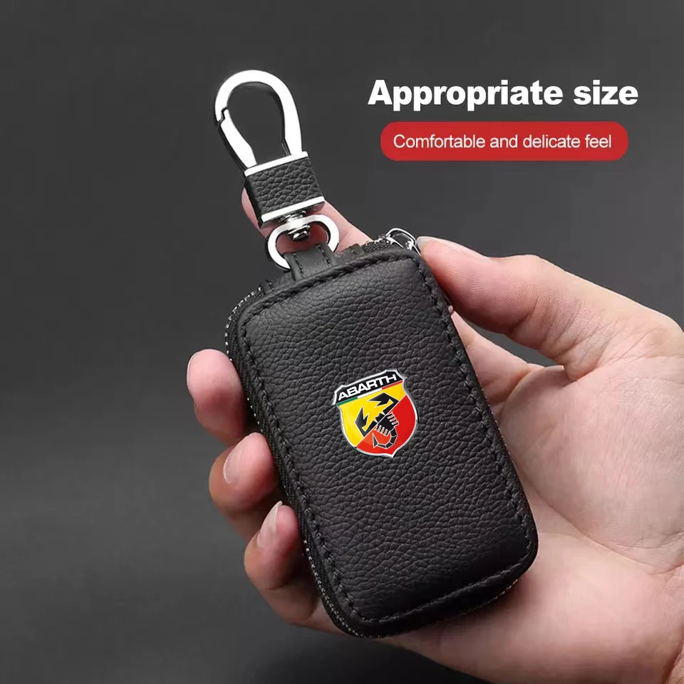 

For Fiat Abarth 595 Abarth 500 abarth 124 spider car Accessories Universal Custom Leather Car Key Case Remote Key Cover