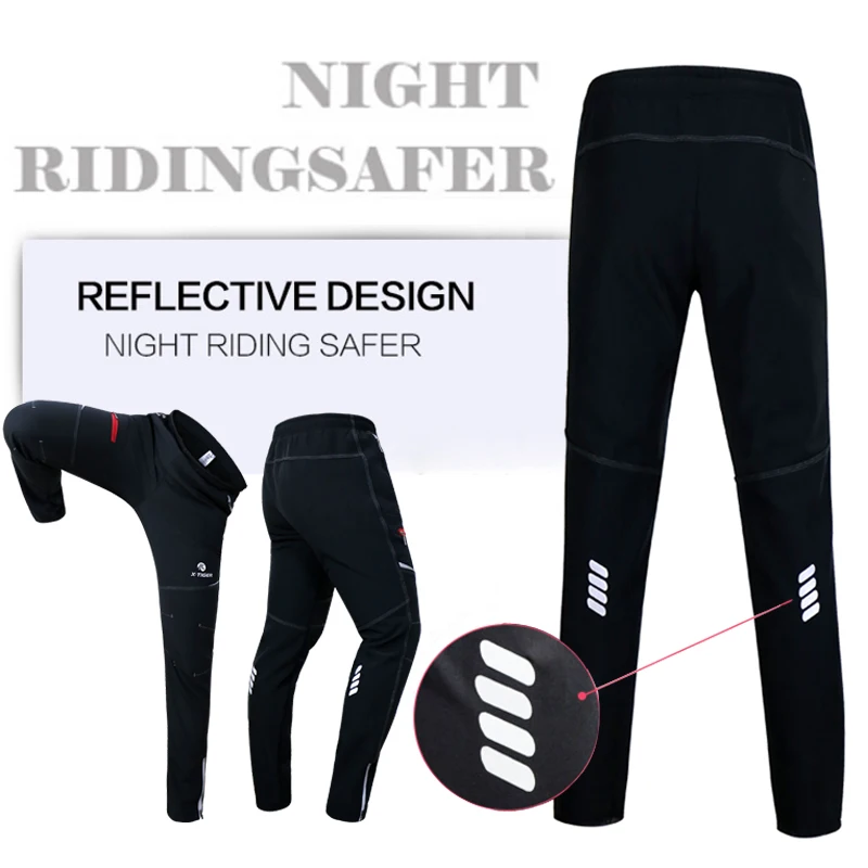 X-TIGER Windproof Autumn Winter Sports Pants Bike Bicycle Cycling Pants Ciclismo Bicicleta Outdoor Wear Warmth Riding Black women cycling pants men cycling pants