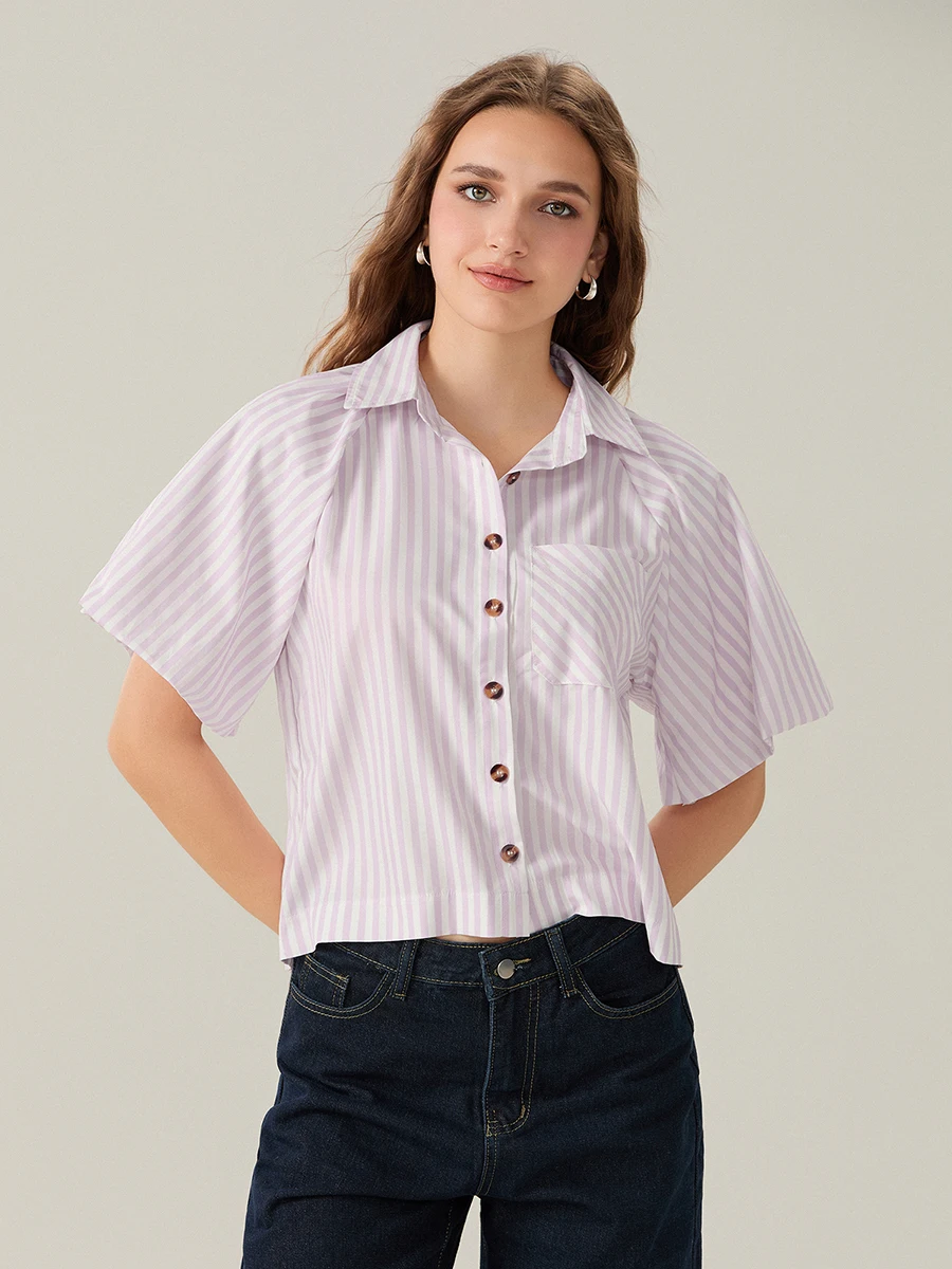 Elegant V-Neck Blouses with Ruffle Sleeves and Tie Waist Detail - Stylish Women s Summer Tops for Any Occasion