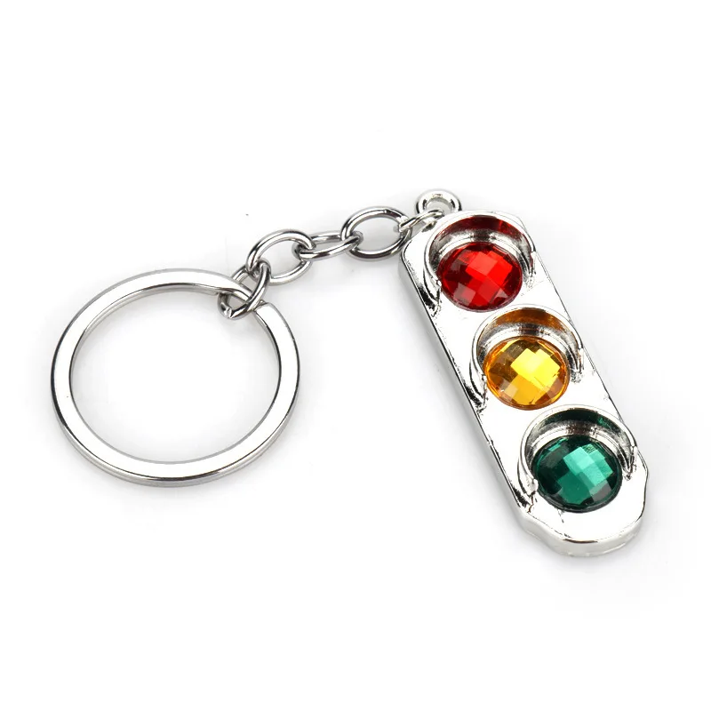 Traffic light keychain car alloy pendant traffic signal sign