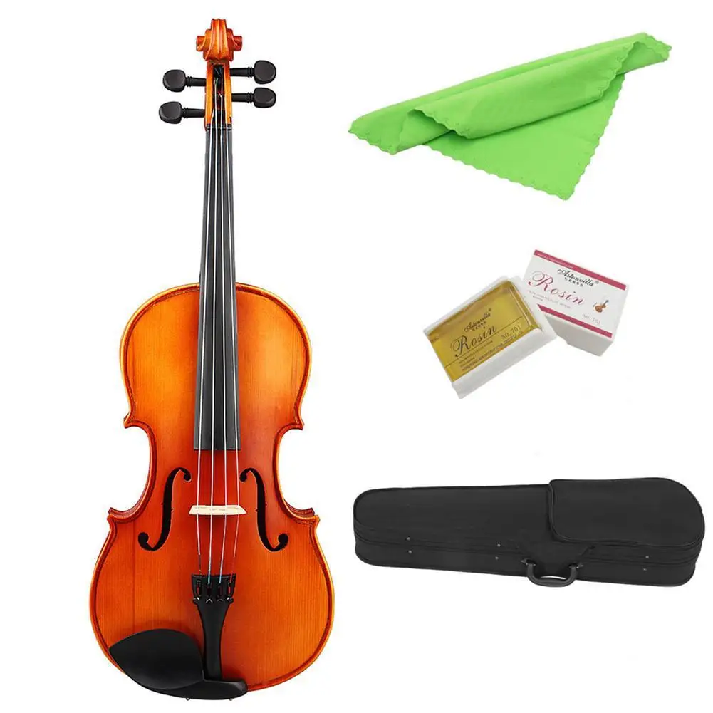 

4/4 Acoustic Viola Kit With Case Bow Rosin Wiping Rag For Beginners Students Playing Viola Accessories