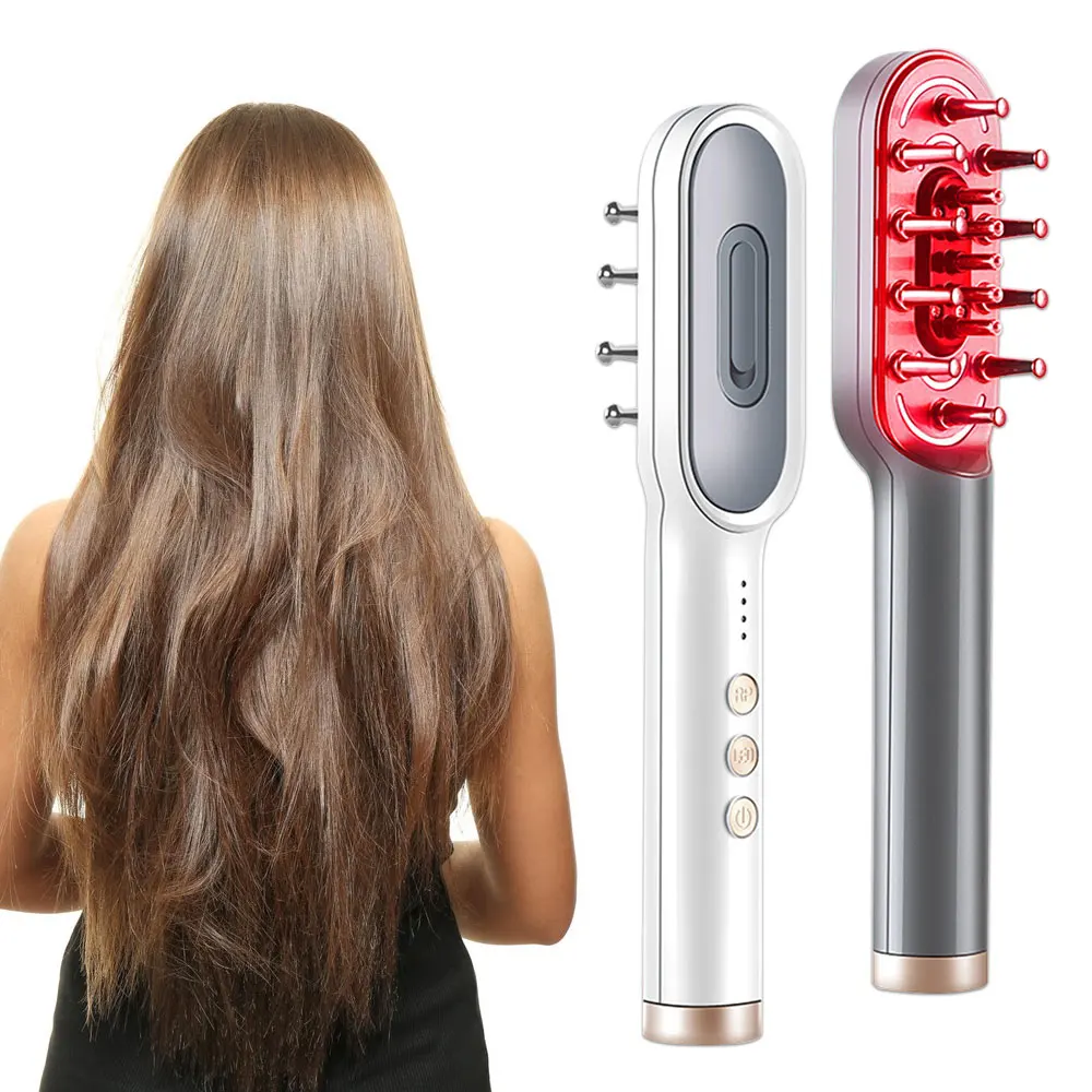 Microcurrent Scalp Massager For Hair Growth Brush Scalp Applicator Liquid Guiding Tooth Comb Ems