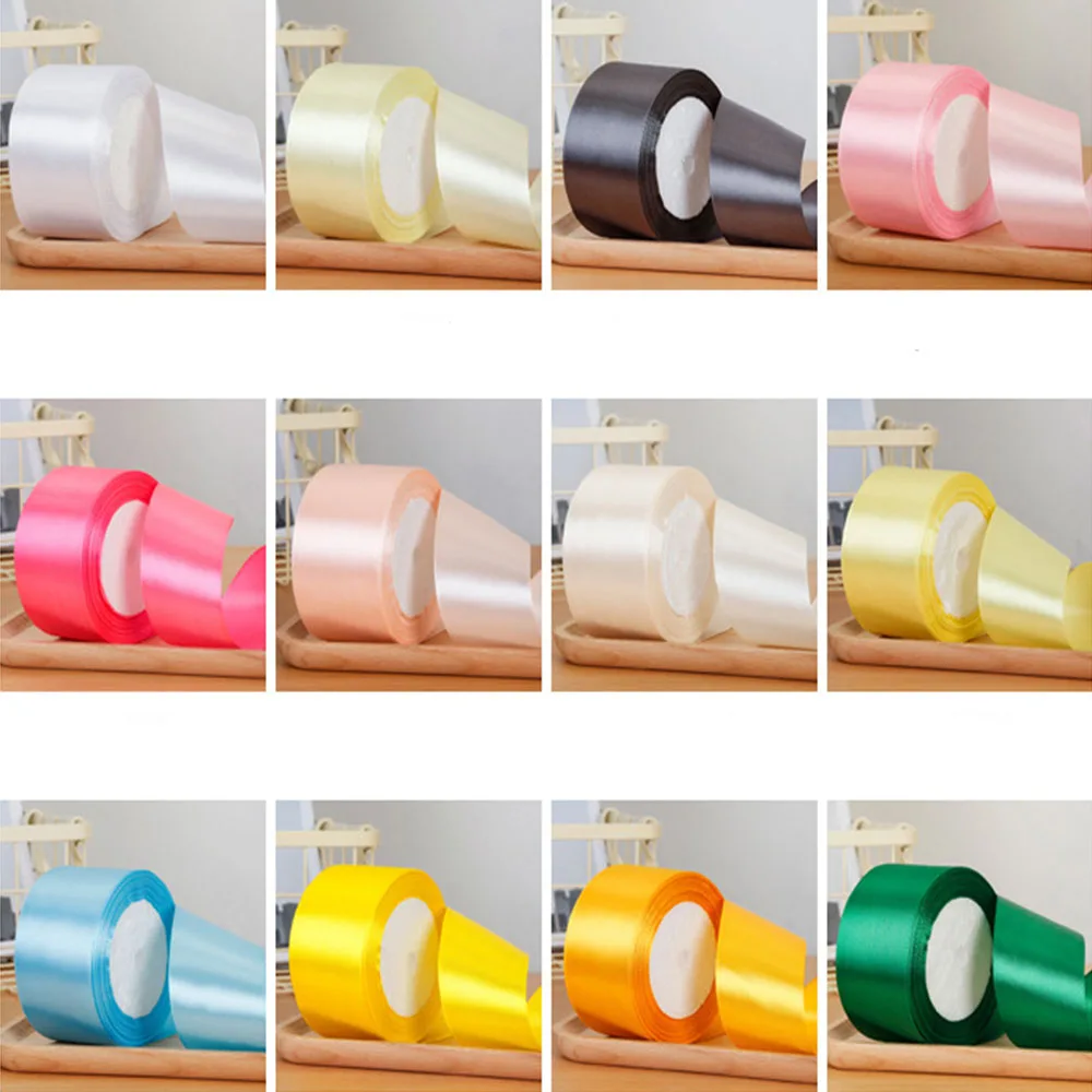 11 색 5cm 22 미터/롤 그로그랭 새틴 리본 웨딩 크리스마스 파티 장식 수제 DIY 활 공예 리본 카드