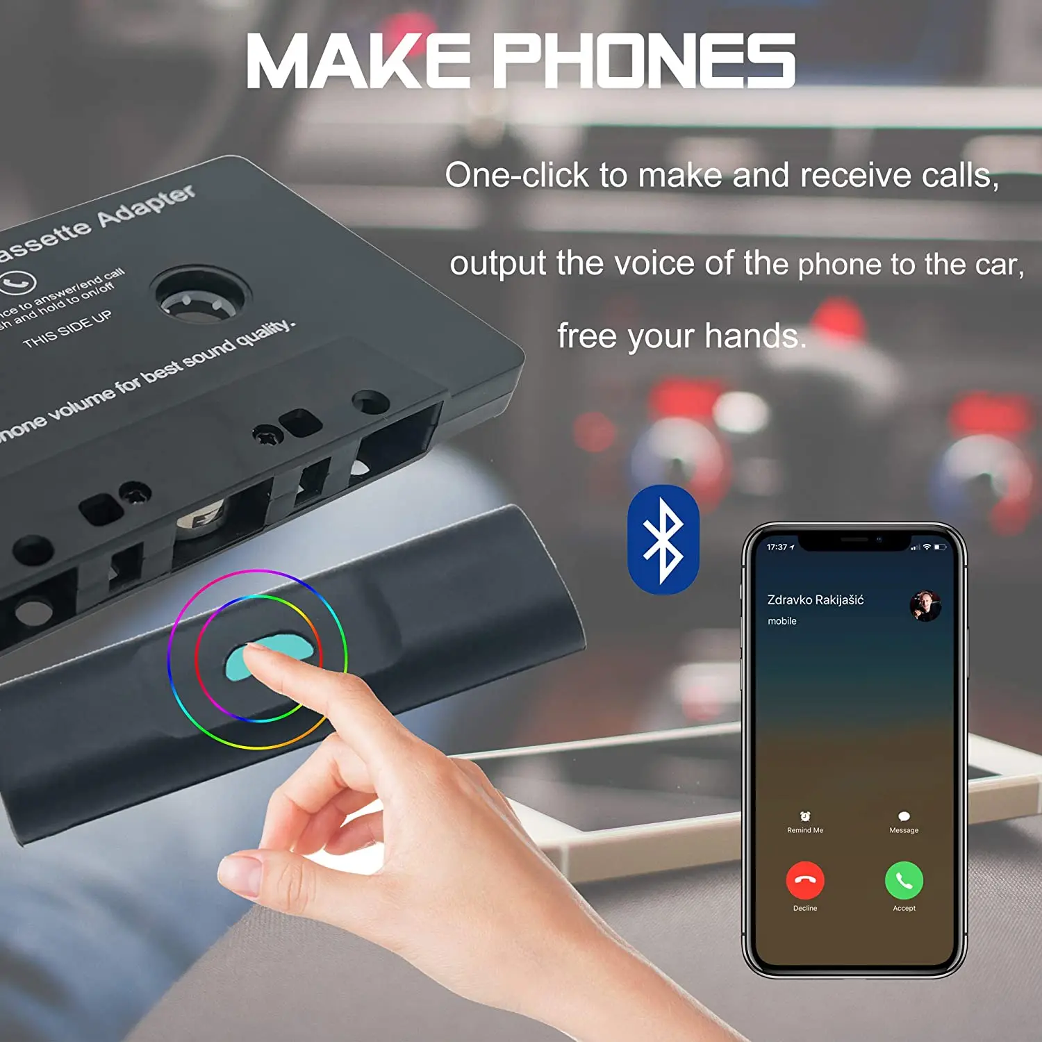 2025New محول كاسيت بلوتوث للسيارة مع صوت ستيريو ،...