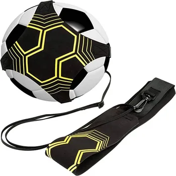 Football Kick Trainer Soccer Training Aids Hands Free Throw Sole Practice Equipment for Kids with Adjustable Belt Elastic Rope