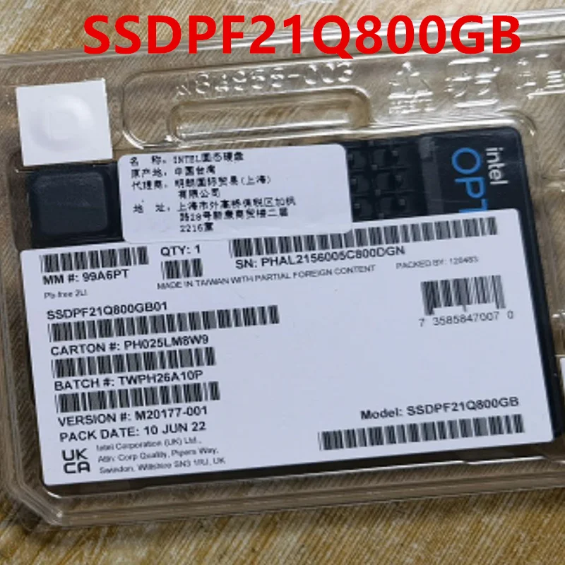 Original New Solid State Drive For INTEL P5800X 800GB 2.5" U.2 For SSDPF21Q800GB01 SSDPF21Q800GB