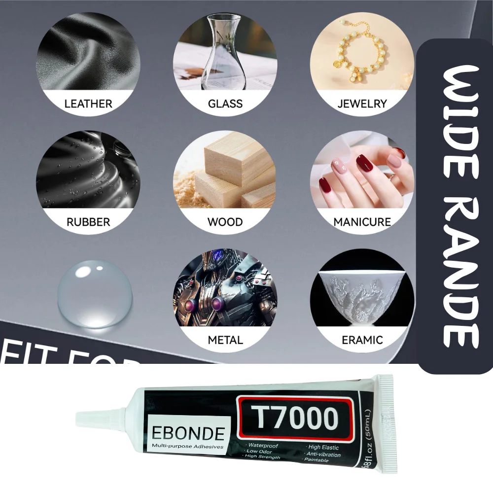 High-Precision Black Adhesive Glue with Precision Applicator Tip, Available in Multiple Sizes
