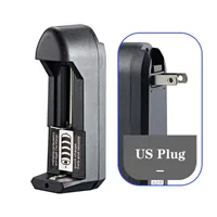 EU/US Plug Universal Charger For 3.7V 18650 18350 26650 16340 14500 Li-ion Rechargeable Battery Single Slot Automatic Charger 3