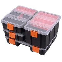 Portable Parts Box Hardware Storage Toolbox Plastic Case Multi-Grid Combination Screw Storage Box Garage Repair Tool Box 1