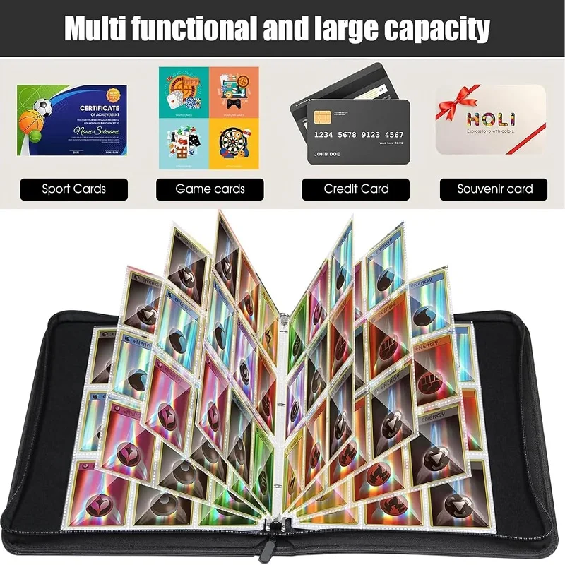 Classeur Pour Cartes Pokémon – 50 Pages (900 Cartes), Cuir PU Imperméable, Pour TCG, MTG, Yu-Gi-Oh!