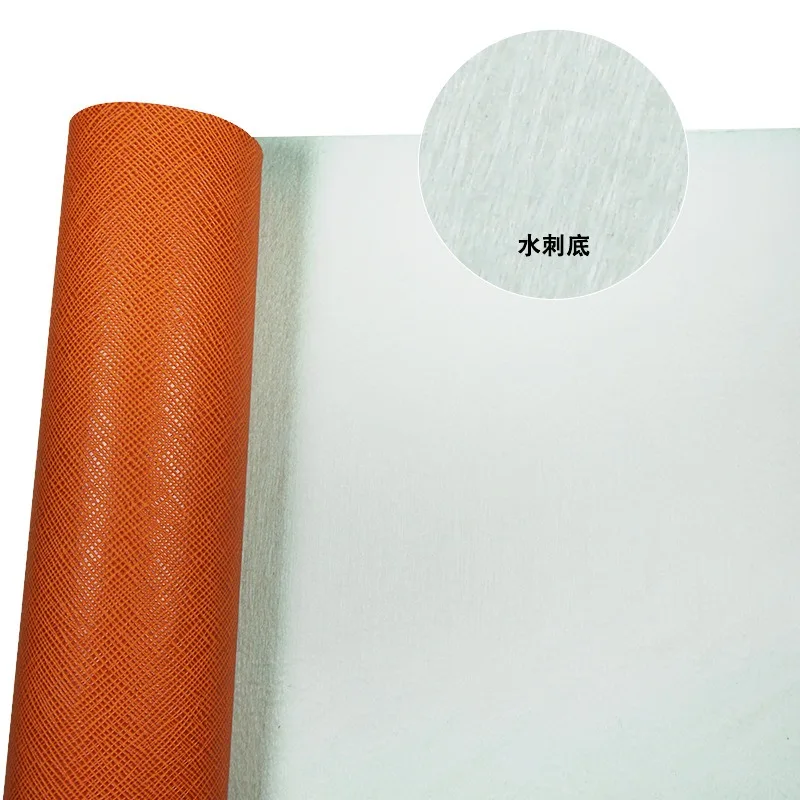 137CM X 90CM 수하물 손 내부 PVC 가죽, 2색 크로스 패턴 스펀레이스 바닥 인조 가죽