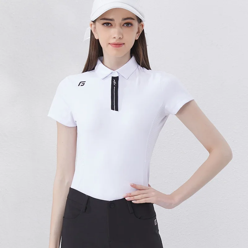 Golf Women's High Quality Summer Short Sleeve Breathable Fashion Casual Tops Golf Tennis Badminton Polo Shirt Stretch tops