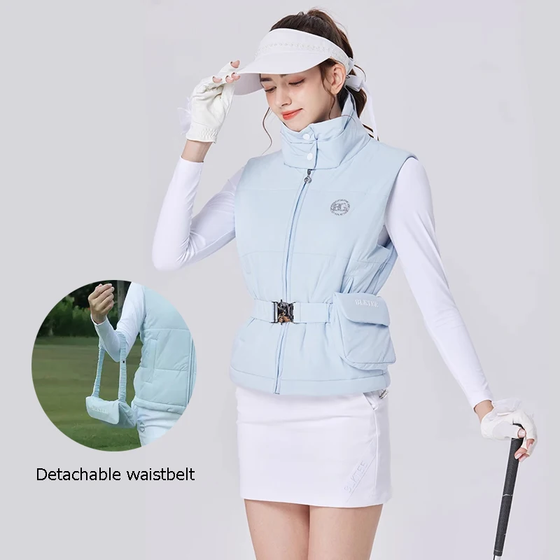 New BG ladies golf jacket autumn winter thicken stand collar warm vest women sports zipper coat fashion casual windbreaker