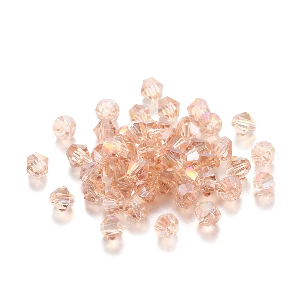 Shimmering AB Glass Bicone Beads – 200Pcs