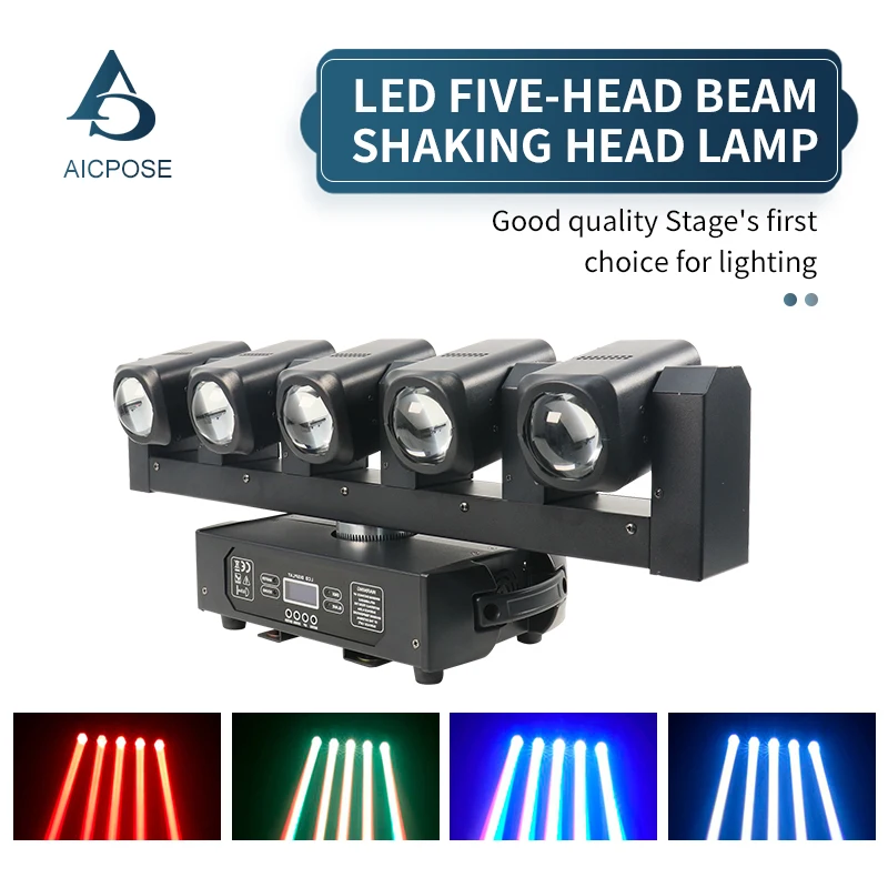 5 헤드 빔 조명, RGBW 4 인 1 LED DMX512 LED 무대 조명, 쇼 바 DJ 디스코 파티 웨딩