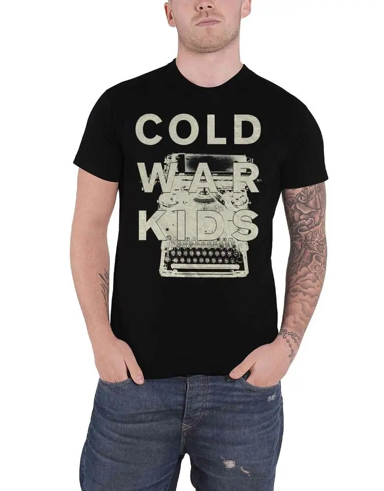 Cold War Kids T Shirt Typewriter Band Logo New Official Mens Black Tailormade Tshirts