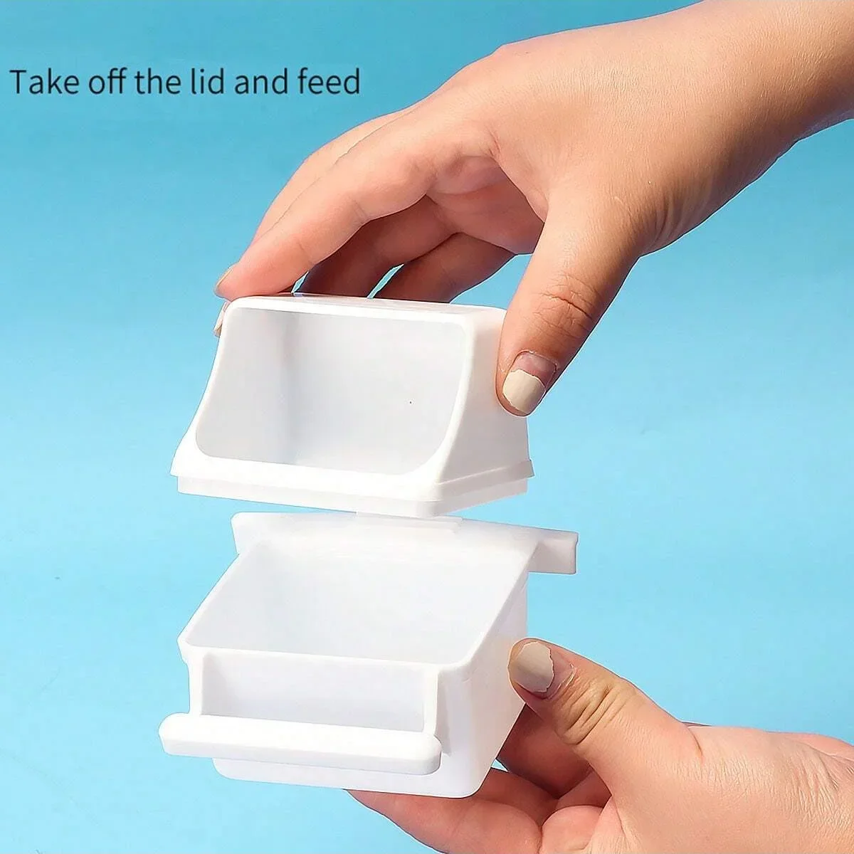Hanging Bird Feeders for Cage Plastic Food Container with Perch for Parakeets