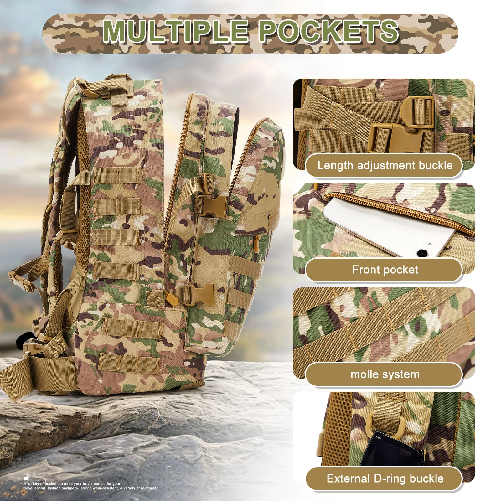 New 30/45 Man Survival Outdoor Combat  Assault Pack Pack For Trekking Hunting Bag Large Tactical Backpacks HkingTraveling Bags