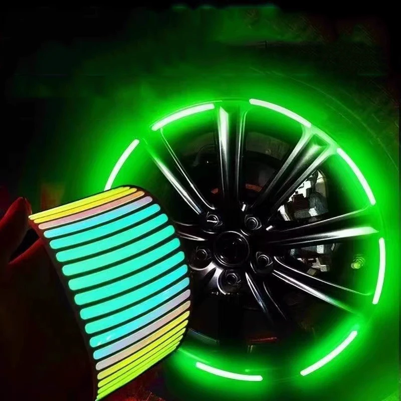 자동차 및 오토바이용 반사 휠 스티커 야간 라이딩 야광 스티커 맞춤형 창의적 디자인 자동차 부품