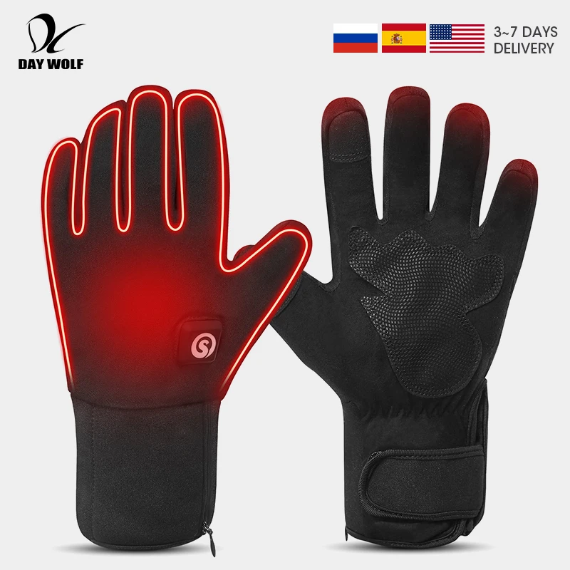 Day Wolf Heated Motorcycle Gloves Cycling Gloves Outdoor Sports