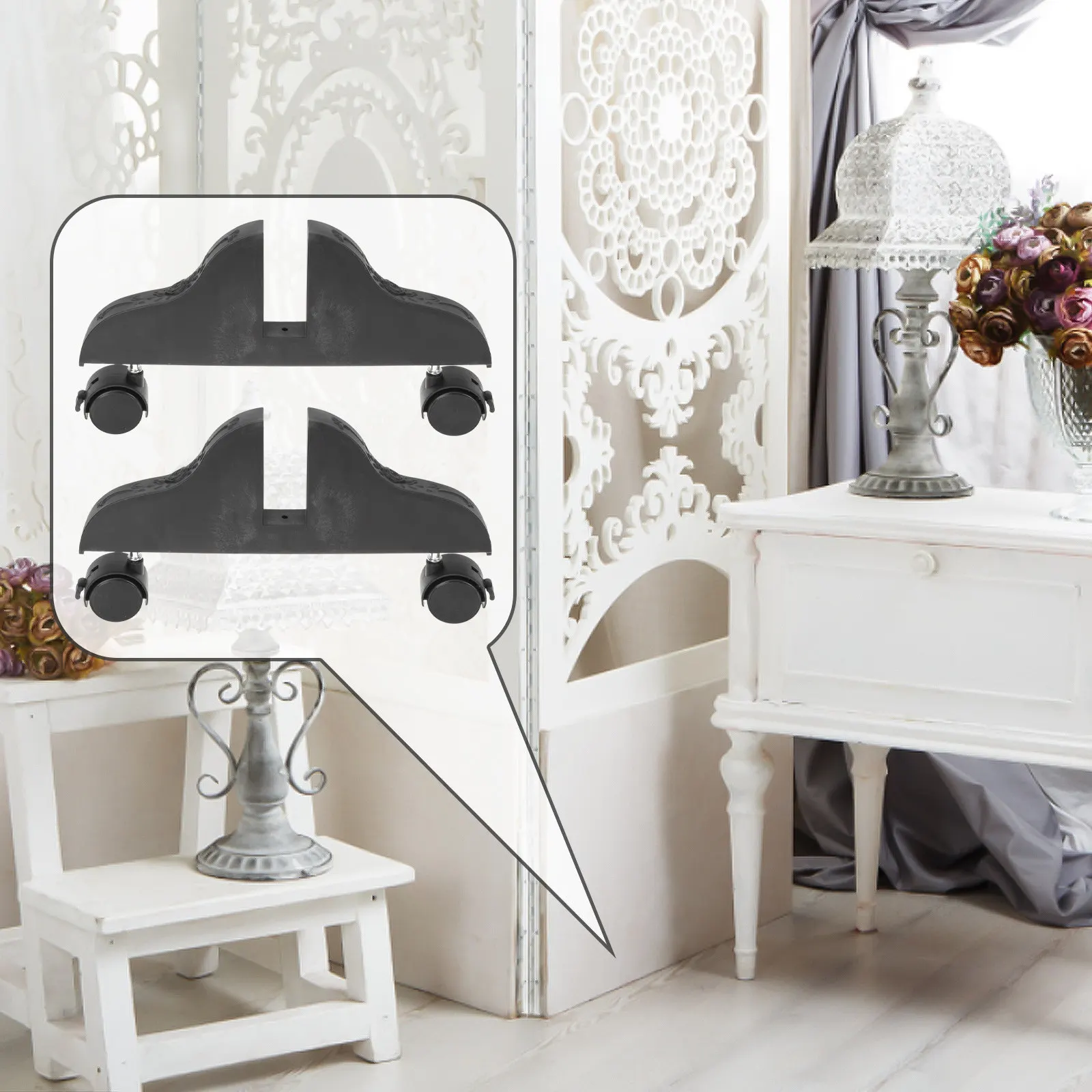 2개 모바일 도어 베이스 스크린 디바이더 받침대 가정용 두꺼운 디바이더 스탠드 사무실 공간 프라이버시 스크린 파티션 클립