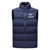 Men's Sleeveless Vest Stand Collar Thicken Jacket Down Windproof Winter Coat Custom Printing Company Brand Diy Logo Warm Vest 4