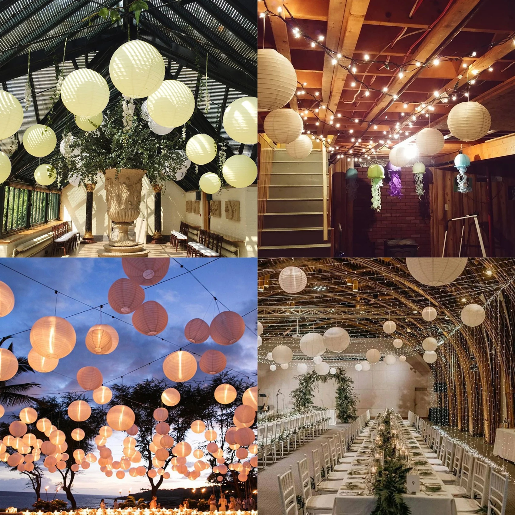1 x Chinese Japanese Paper Lantern Lampshade for Party Wedding, 50cm(20") Creamy-white