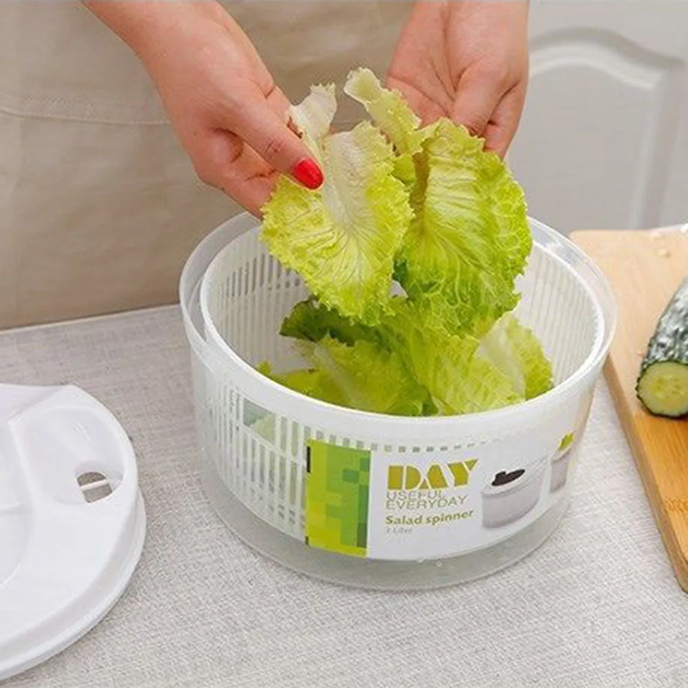 Vegetable Dryer Household Vegetable Dehydrator Creative Manual Water Salad Spinner Fruit Drain Basket Dryer Kitchen Washing Tools Home Gadget