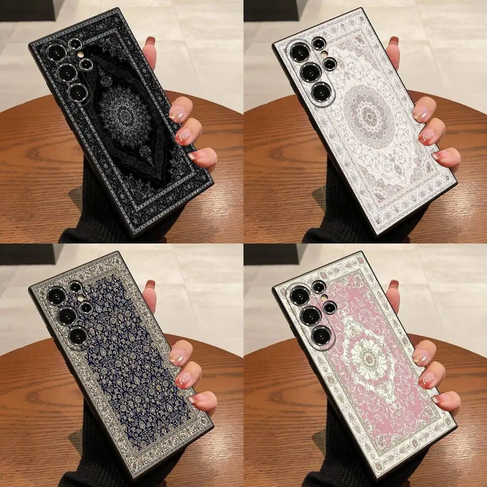 Black Persian Carpet Floral Pattern Phone Case Cover
