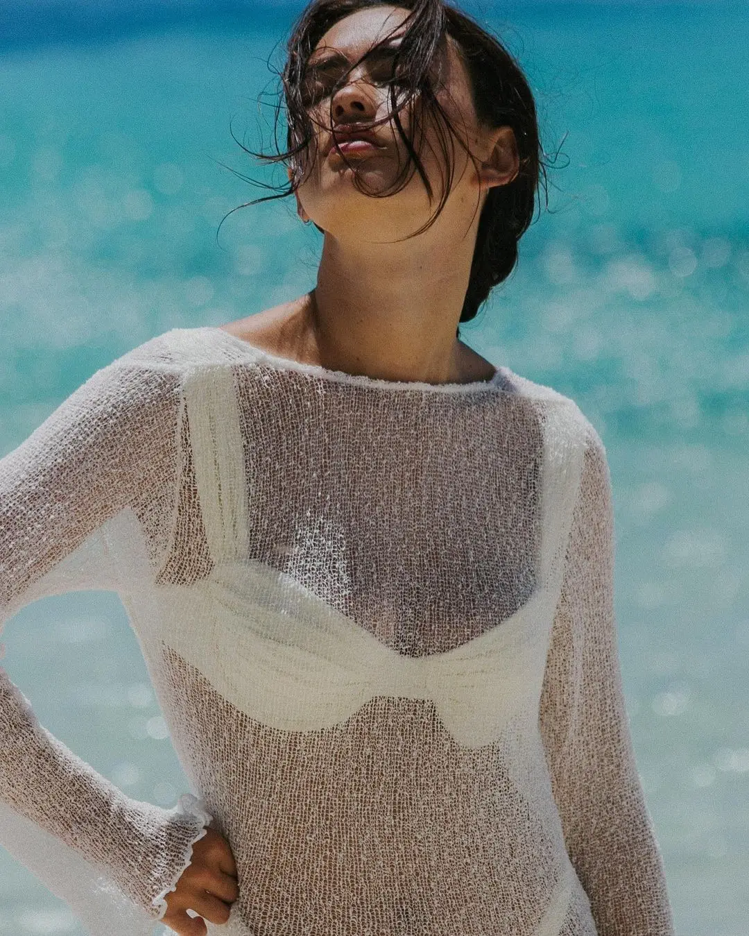 Beach Cover Up Outfits For Women Summer Holiday Party Beach Dress Backless See-Through Oversized Crochet Dress Swimwear