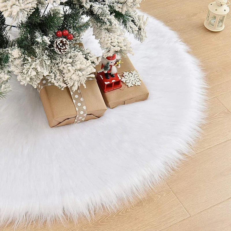 Description Picture 5 of itemChristmas Tree Skirt 78/90CM White Plush Tree Skirt Ornaments Merry Christmas Decorative For Party Decoration Supplies