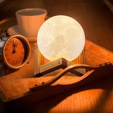 

8cm Moon Lamp 3D Creative Night Light Children Gift Mini Moon Light Galaxy Table Lamp Room Lights Decor With Stand Night Lamp