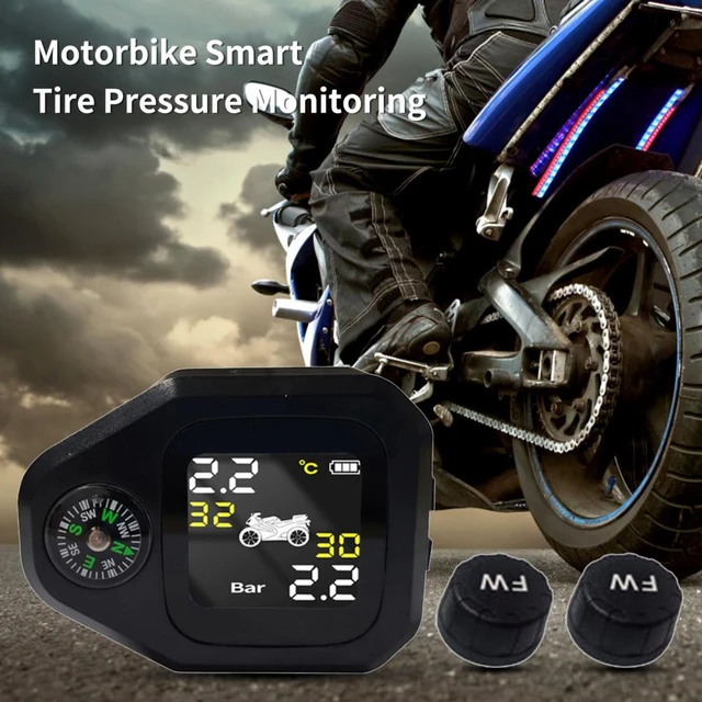 Motorcycle Tpms With Compass Dustproof Power Saving Lcd Screen