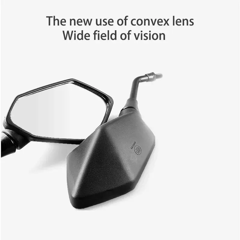 Motorcycle Mirror 2Pcs/Pair 8mm 10mm Scooter E-Bike Rearview Mirrors Electromobile Back Side Convex