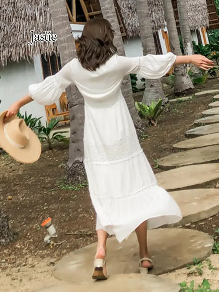Jayscreate Vestido De Verano Para Mujer, Con Mangas Con Volantes