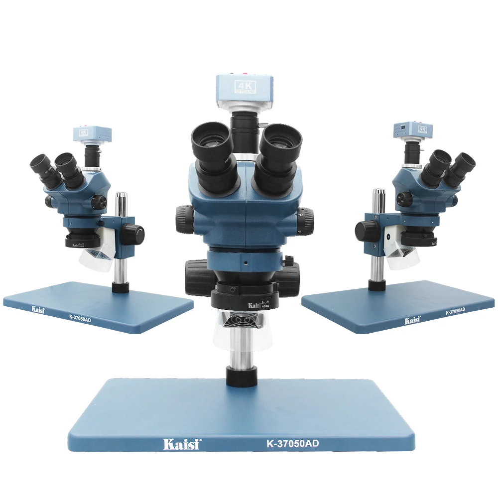 동시 초점 스테레오 삼안 줌 현미경 카메라 CTV, 보조 대물 렌즈, 7X-50X, 0.5x 2.0x 0.7x, 4K 38MP