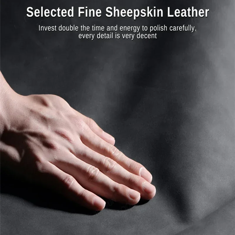 Sheepskin Leather Matte Silicone Bumper Kickstand Holder Cover