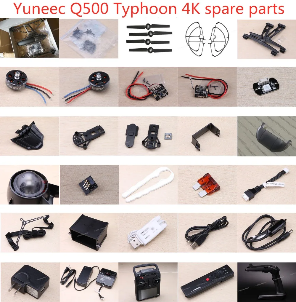 Yuneec Typhoon Q500 4K Rc Quadcopter Pezzi Di Ricambio Body Shell Motor Blade Elica Cover Esc Chager Paralume Lock Cable Gps Ecc