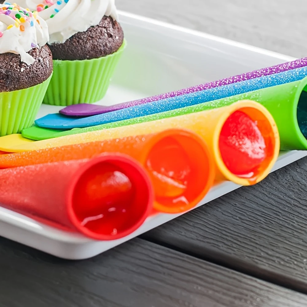Silicone Popsicle Molds 6pcs Reusable DIY Freezer Handheld Stick Kitchen Supplies