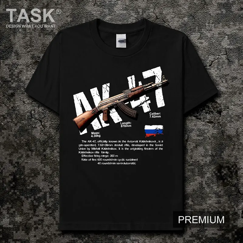 

Soviet Russian AK-47 Assault Rifle T-Shirt 100% Cotton O-Neck Summer Short Sleeve Casual Mens T-shirt Size S-3XL