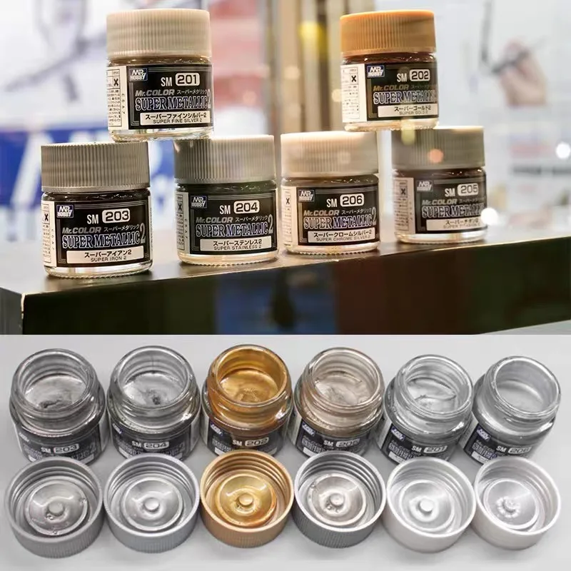 10ML 슈퍼 전기도금 효과 메탈릭 오일 페인트 새로운 시리즈 SM201-SM212 플라스틱 모델 채색용 모델 페인팅 도구
