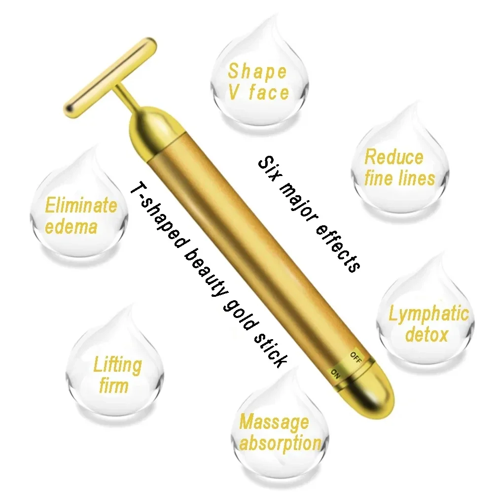 Facial Beauty Bar Energy Vibration Face-lift Tightening Wrinkle Remover Massage Bar Skin Tightening T-shaped Face Massage Stick