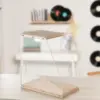 Vinyl Record Storage, Vinyl Record Album Holder, Box Case Crate, Desktop Acrylic & Wooden LP Record Crate, Holds to 40+ Records 4