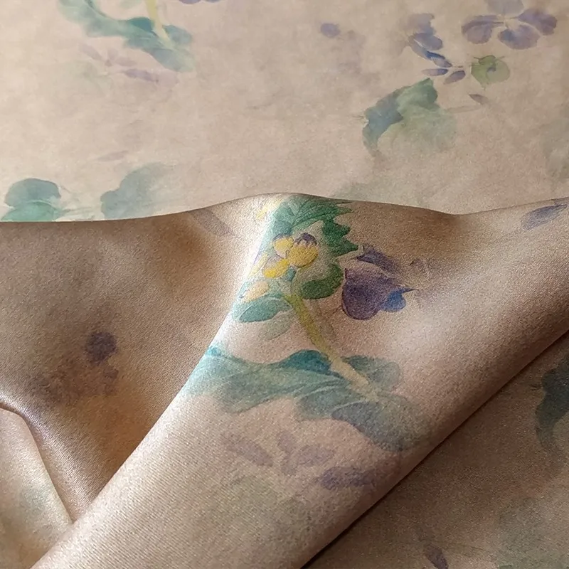 

50 M Fragrant Yarn Leather 100% Mulberry Silk Fabric Dress Cheongsam Cloth