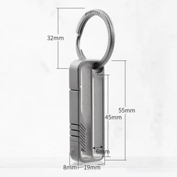 Sleek Black Titanium Keychain - Luxury Key Holder with Belt Hanging Buckle, Durable and Lightweight EDC Accessory (Ti Single Layer)