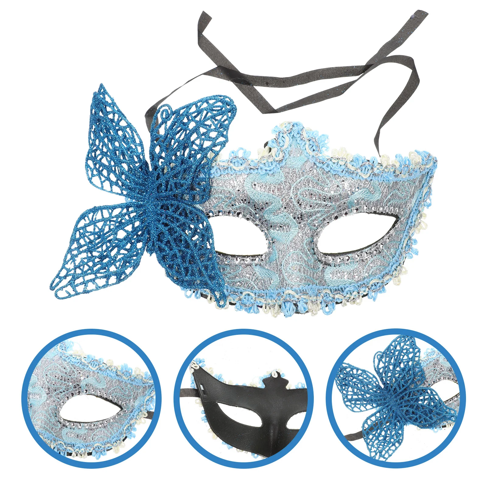 

Butterfly Half Face Mask Decor Masquerade for Women Halloween Costume Party Prop Cosplay Lace Miss