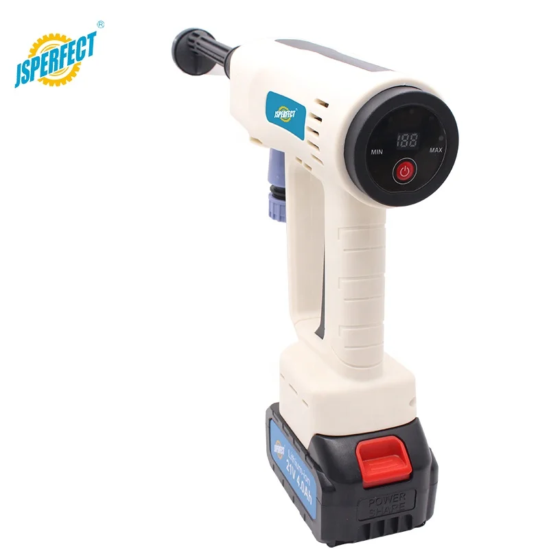 JSPERFECT Digital Screen Powerful Cordless Portable Pressure Washer Car Wash with 4.0AH Battery