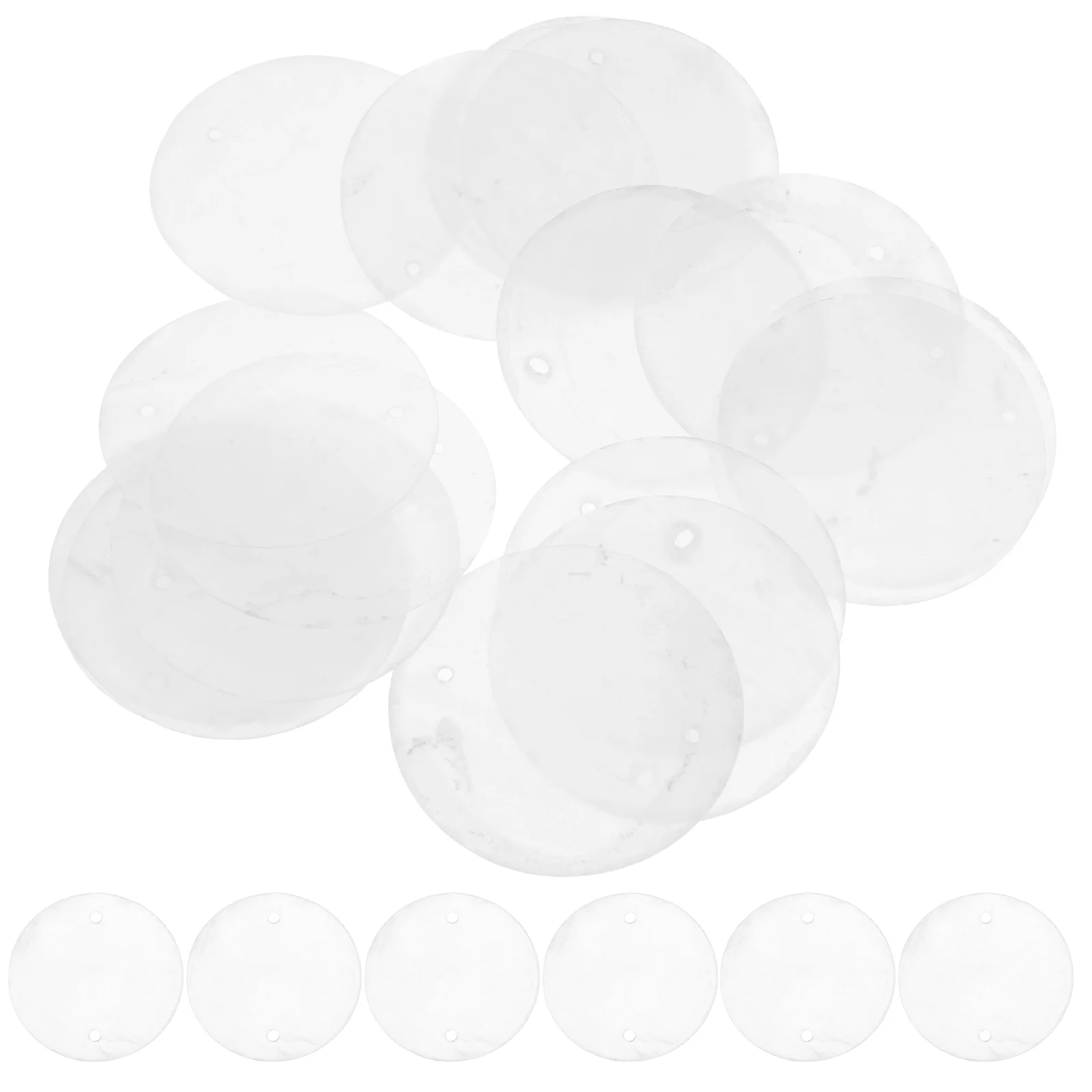 100 Pcs Shell Sheet Decoration Round Pieces Handmade Wind Chime Shells Slice Decorative Charms Hanging Accessory Jewelry