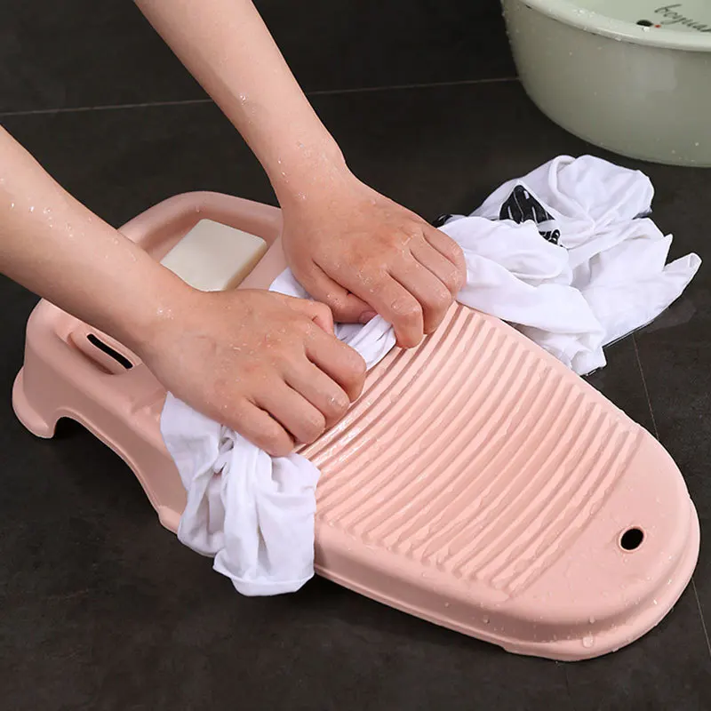 1pc Creative Plastic Thickened Old-fashioned Mini Washboard laundry board With Soap Dish-Perfect For Household Laundry!